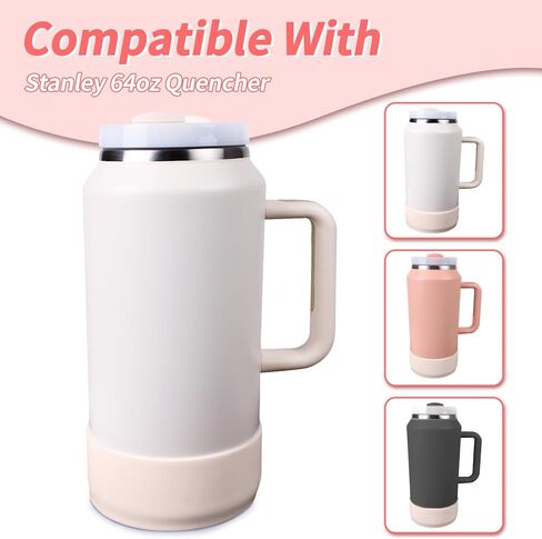 حذاء بوزن 64 أونصة متوافق مع ستانلي كوينشر، سيليكون خالٍ من مادة BPA، حذاء من السيليكون بسعة 64 أونصة، حذاء بكأس تدفق الثلج يحمي من الخدوش والخدوش يناسب ستانلي كوينشر in Kuwait