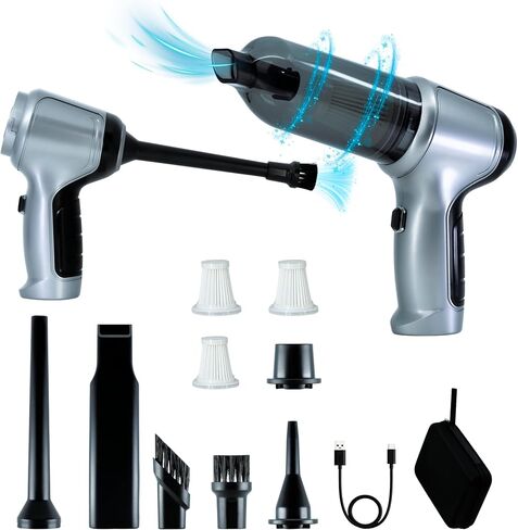 PATNAT Wireless Car Vacuum Cleaner - 80W Brushless/Copper Handheld Vacuum Cordless Filter HEPA Desk Vacuum Cleaner Mini, Silver Color in Saudi Arabia
