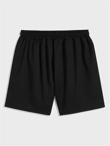 GORGLITTER Men's Letter Graphic Shorts Drawstring Waist Workout Cool Shorts in Saudi Arabia