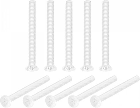 uxcell M2 x 20mm Plastic Phillips Machine Screws, PC Flat Head Machine Bolts Transparent 25pcs in Saudi Arabia