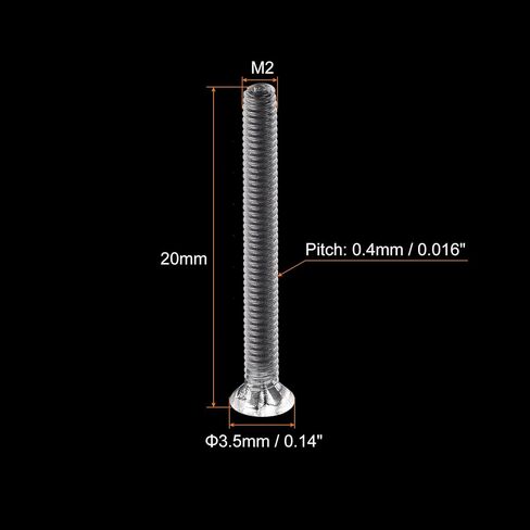 uxcell M2 x 20mm Plastic Phillips Machine Screws, PC Flat Head Machine Bolts Transparent 25pcs in Saudi Arabia
