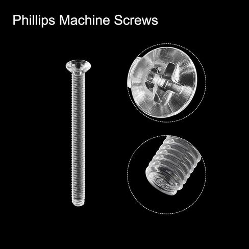uxcell M2 x 20mm Plastic Phillips Machine Screws, PC Flat Head Machine Bolts Transparent 25pcs in Saudi Arabia