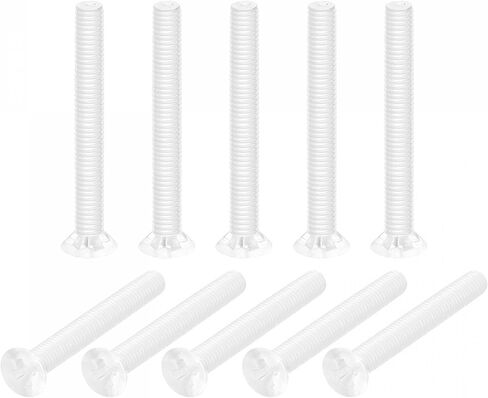 uxcell M2 x 20mm Plastic Phillips Machine Screws, PC Flat Head Machine Bolts Transparent 25pcs in Saudi Arabia