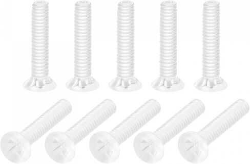 uxcell M2 x 20mm Plastic Phillips Machine Screws, PC Flat Head Machine Bolts Transparent 25pcs in Saudi Arabia