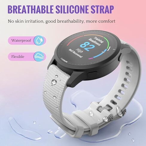 سوار رياضي TiMOVO متوافق مع Vivoactive4/Venu2/Forerunner 265/Forerunner 255/Forerunner 265 Music/Forerunner 255 Music، استبدال أشرطة الساعة المصنوعة من السيليكون الناعم 22 مم in Saudi Arabia