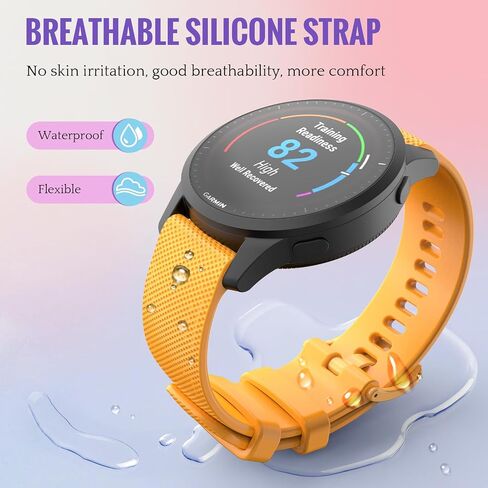 سوار رياضي TiMOVO متوافق مع Vivoactive4/Venu2/Forerunner 265/Forerunner 255/Forerunner 265 Music/Forerunner 255 Music، استبدال أشرطة الساعة المصنوعة من السيليكون الناعم 22 مم in Saudi Arabia
