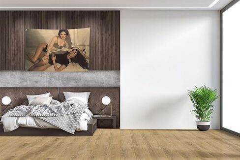 LFVDLUI Kourtney Kardashian And Megan Fox with 4 Brass Grommets Tapestry 3X5FT for Bedroom Living Room Dorm (KKMF-transverse) in Saudi Arabia