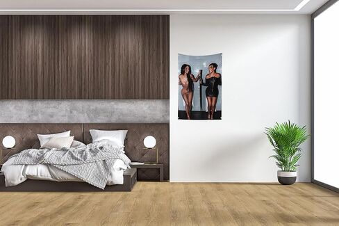 LFVDLUI Kourtney Kardashian And Megan Fox with 4 Brass Grommets Tapestry 3X5FT for Bedroom Living Room Dorm (KKMF-transverse) in Saudi Arabia