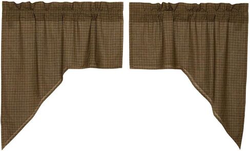مقصورة الشاي ريفي 20 "x 60" سجل كتلة الحدود الستارة الخضراء الشكر قضيب جيب خليط القطن منقوشة ستائر نافذة المطبخ in Saudi Arabia