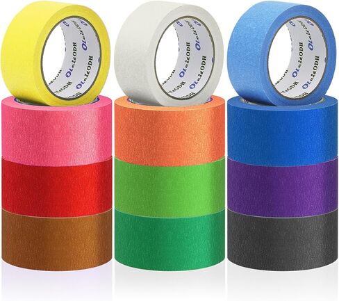 12 Rolls Blue Painters Tape Bulk 2 inch x 660 Yards, Painters Masking Tape No Residue Wall Painting Tape Artist Tape Trim Edge Finishing Tape for Wall Painting Decoration DIY Supplies in Kuwait