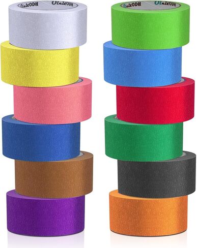 12 Rolls Blue Painters Tape Bulk 2 inch x 660 Yards, Painters Masking Tape No Residue Wall Painting Tape Artist Tape Trim Edge Finishing Tape for Wall Painting Decoration DIY Supplies in Kuwait