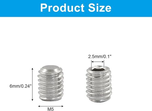 50 Pcs Stainless Steel Hexagon Socket Flat Head Set Screws M3 x 6 mm Flat Set Hex Socket Head Screws, Silver in Saudi Arabia