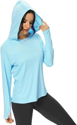 M MAROAUT Women's UV Sun Protection Hiking Shirts, UPF50+ Long Sleeve Lightweight Hoodie Quick-Dry Outdoor Fishing Rash Guard in Saudi Arabia