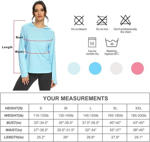 M MAROAUT Women's UV Sun Protection Hiking Shirts, UPF50+ Long Sleeve Lightweight Hoodie Quick-Dry Outdoor Fishing Rash Guard in Saudi Arabia