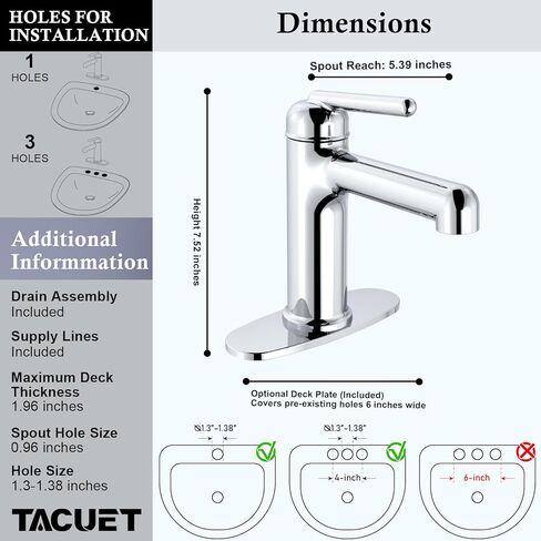 صنبور الحمام الذهبي، صنبور حوض الحمام بفتحة واحدة من تاكويت مع تصريف منبثق وخراطيم مرنة، صنبور لحوض الحمام، والغرور، وRV، والمزرعة الحديثة، مناسب لفتحة واحدة أو 3 فتحات in Kuwait