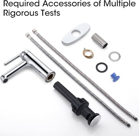 صنبور الحمام الذهبي، صنبور حوض الحمام بفتحة واحدة من تاكويت مع تصريف منبثق وخراطيم مرنة، صنبور لحوض الحمام، والغرور، وRV، والمزرعة الحديثة، مناسب لفتحة واحدة أو 3 فتحات in Kuwait