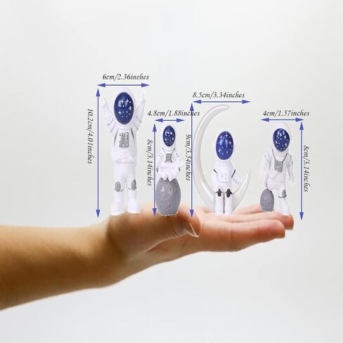 Blue White Astronaut Statue Decor,4 Pcs Astronaut Sculpture Figure Home Decor,Cute Room Decor for Space Themed Room Decorations. in Saudi Arabia