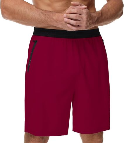 شورت رياضي للجري للرجال من GYMELITE، شورت رياضي بطول 7 بوصات، سريع الجفاف، خفيف الوزن، رياضي مع جيوب بسحاب in Saudi Arabia