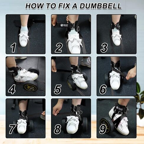 J Bryant Dumbbell Ankle Straps, for Cable Machines, Foot Attachment for Weight-Lifting Curl Leg Workout Equipment in Saudi Arabia