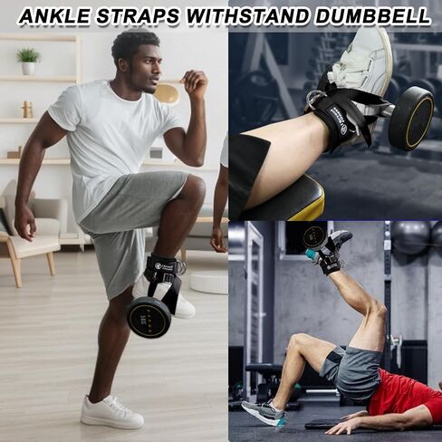 J Bryant Dumbbell Ankle Straps, for Cable Machines, Foot Attachment for Weight-Lifting Curl Leg Workout Equipment in Saudi Arabia