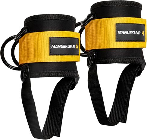 أحزمة الكاحل من مانويكلير لآلات الكابلات، ملحقات كابل الكاحل المبطنة للصالة الرياضية للرجال والنساء - خطاف وحلقة قوية وحلقة مزدوجة على شكل حرف D - ملحقات تمارين الجزء السفلي من الجسم لتمارين الغلوت والساق in Kuwait