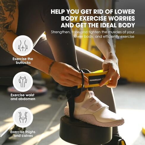 أحزمة الكاحل من مانويكلير لآلات الكابلات، ملحقات كابل الكاحل المبطنة للصالة الرياضية للرجال والنساء - خطاف وحلقة قوية وحلقة مزدوجة على شكل حرف D - ملحقات تمارين الجزء السفلي من الجسم لتمارين الغلوت والساق in Kuwait