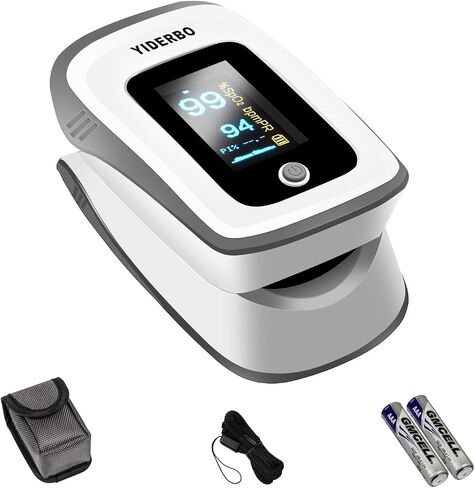 Pulse-Oximeter Fingertip-Finger Pulse-Oximeter o2-SpO2 - Batteries 2 AAA Included Lanyard OLED Screen YIDERBO in Saudi Arabia