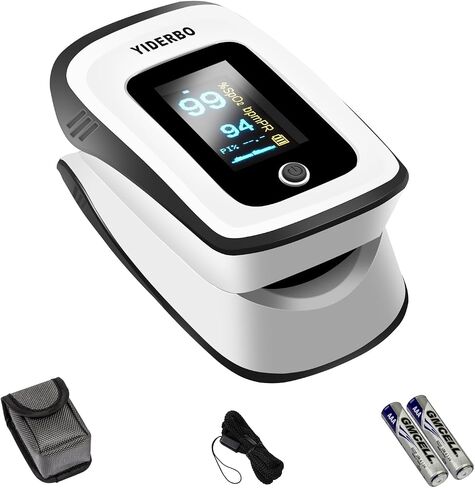 Pulse-Oximeter Fingertip-Finger Pulse-Oximeter o2-SpO2 - Batteries 2 AAA Included Lanyard OLED Screen YIDERBO in Saudi Arabia