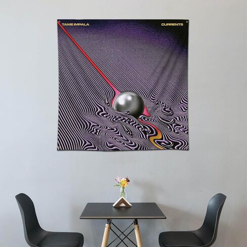 Moor Tame نسيج إمبالا التيارات راية الفن الموسيقى ألبوم الجدار شنقا العلم (3x3ft، 150D بولي HD الطباعة) لديكور جدار المرآب النوم in Kuwait