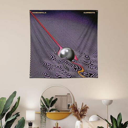 Moor Tame نسيج إمبالا التيارات راية الفن الموسيقى ألبوم الجدار شنقا العلم (3x3ft، 150D بولي HD الطباعة) لديكور جدار المرآب النوم in Kuwait