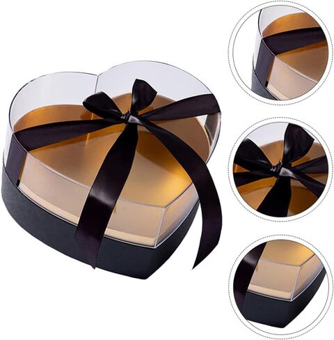 Heart Shaped Rose Flower Box: Floral Boxes Transparent Preserved Flower Packing Box with Clear lid Wedding Gift Preservation Box for Wedding Birthday Heart Gift Box Party Paper Mache Boxes with lids in Saudi Arabia