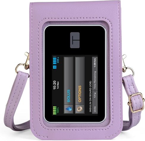 Carry pouch with a transparent window and pocket for Tandem Diabetes Care Insulin Pump (T:Flex Pump/T:Slim G4 Pump/T:Slim X2 Pump) (PURPLE) in Saudi Arabia