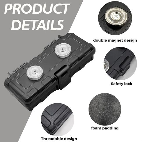 Magnetic Key Holder Under car, Hide-a-Key Box, Waterproof Outdoor Key Hider (Black) -Magnetic Key Box for Under Car Vehicles（5" x 3" x 1.4"） in Saudi Arabia