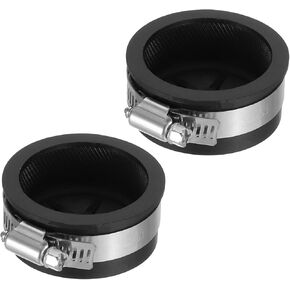 PATIKIL 1 1/2 Inch PVC Pipe Cap, 2 Pcs Steel Mechanical Test Plug with Stainless Steel Clamps Sewer Cleanout Cover Durable Sewer Pipe Plug Fit for Most Pipes Sink Pools, Black