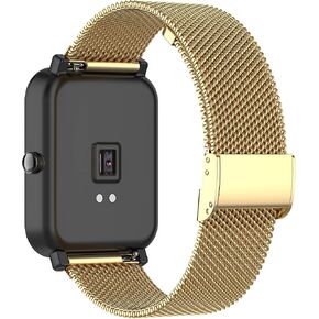 Chofit Metal Mesh Stainless Steel Loop Compatible with Dotn P66D/Ddidbi P66D/Aptkdoe P66D Watch Band for Women&Men Wristbands Bracelet Adjustable Band Strap Replacement Bands for P66D Smartwatch