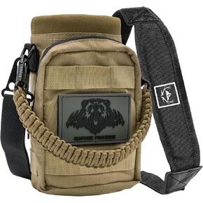 NATURE PIONEOR 32 oz Tactical Water Bottle Pouch, Multi-Function Tactical Water Bottle Bag with Adjustable Shoulder Strap, Molle Water Bottle Holder