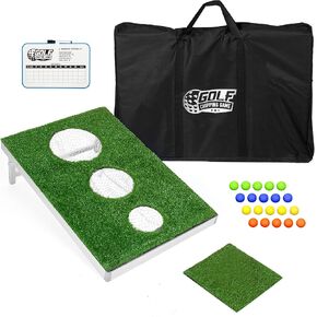 Play Platoon Golf Cornhole Game - Golf Chipping Game, Golfers Chipping Practice, Backyard Golf Game - with 20 Foam Balls, Chip Mat, Carry Case, Scoreboard