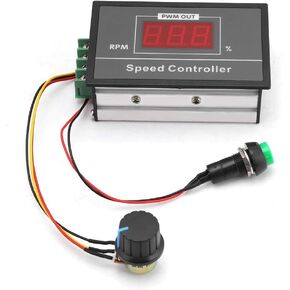 Motor Speed Controller PWM DC 6V 12V 24V 48V 60V 30A Adjustable Speed Regulator, Stepless DC Digital Display Motor Speed Controller with Switch and Speed Control Potentiometer
