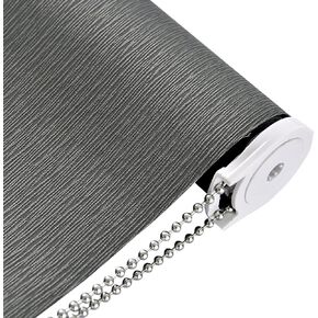 100% Blackout Window Roller Shades, Striped Jacquard Blinds with Thermal Insulated, Roll up and down shades, Easy Installation for Home and Office(44 x 72 inches, Dark Grey)
