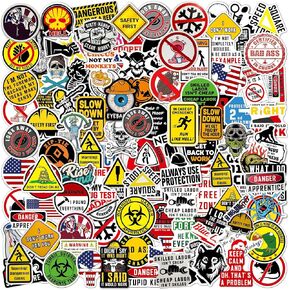 100pc Hard Hat Stickers for Men, Funny Hardhat Stickers for Adults Toolbox Helmet, Prank Meme Vinyl & Waterproof Decals for Mechanics Electricians Union Oilfield Construction Welders