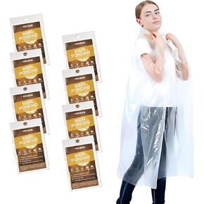 Rain Ponchos for Adults,Ponchos Family Pack,16 Pack Ponchos Adult,Emergency Disposable Rain Ponchos,Clear