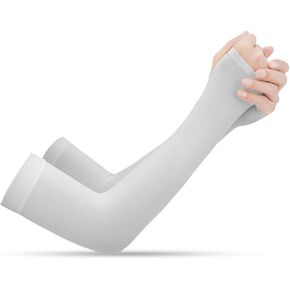 UV Sun Protection Arm Sleeves with Thumb Hole Cooling Ice Silk Sleeves Sunscreen Cover for Summer Outdoor Sports