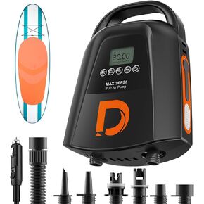 مضخة كهربائية للوحة التجديف بقدرة 9000 مللي أمبير في الساعة، 20 رطل لكل بوصة مربعة، مضخة هواء محمولة قابلة لإعادة الشحن مع USB-C وموصل سيارة، نفخ مزدوج المرحلة وإيقاف تلقائي لحمام السباحة القابل للنفخ والقارب والخيمة والسرير والأريكة in Kuwait