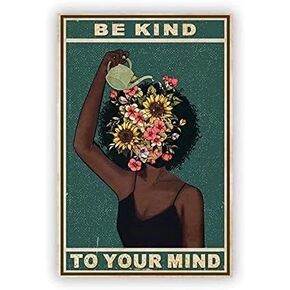 Be Kind to Your Mind Metal Tin Sign,Water The Flowers, Metal Tin Signs Poster Wall Decor for Bar Cafe Home Garage 8x12 Inch