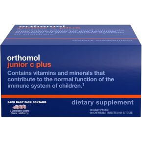 Orthomol Immun Junior C Plus, Kid's Multivitamin, Wildberry Flavor, 30-Day Supply