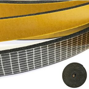 شريط عزل عازل للطقس الرغوي لإطار الباب والنافذة، لفافة مطاطية عالية الكثافة، ذاتية اللصق، فجوة كبيرة جدًا (1/2 بوصة عرض × 1/8 بوصة طول × 32 قدم، أسود) in Kuwait