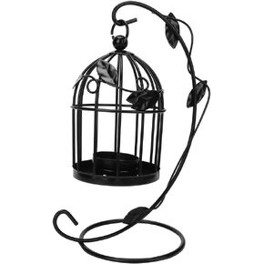 Vintage Decorative Candle Ramadan Lantern,Bird Cage Shaped, 9’’ Moroccan Style Hanging Lantern, Metal Tabletop Lantern Decor, Candle Holders for Outdoor Patio