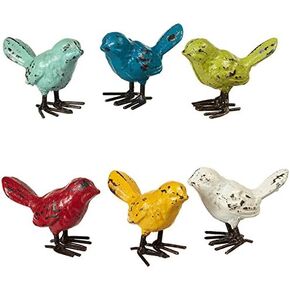 Mini Cast Iron Bird Figurine - 2 inch (Yellow)