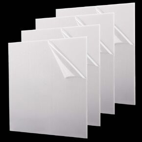 4 Pack 12 x 12 Inch White Acrylic Sheet, 1/8 Inch Thick Acrylic Cast Plexiglass Board, Acrylic Plexiglass Panels for Craft, Signs, Painting, Photography Background, Display Stand
