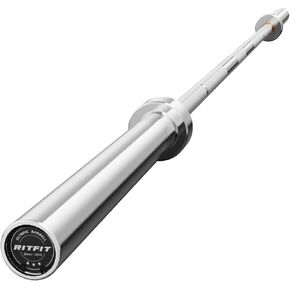 RITFIT 7FT Olympic Barbell لتدريب القوة ورفع الأثقال - قضيب أولمبي 2 بوصة للقرفصاء، والرفعة الميتة، وضغط المقعد، والتجعيد، والضغط العلوي - سعة 500 رطل/1000 رطل/1500 رطل